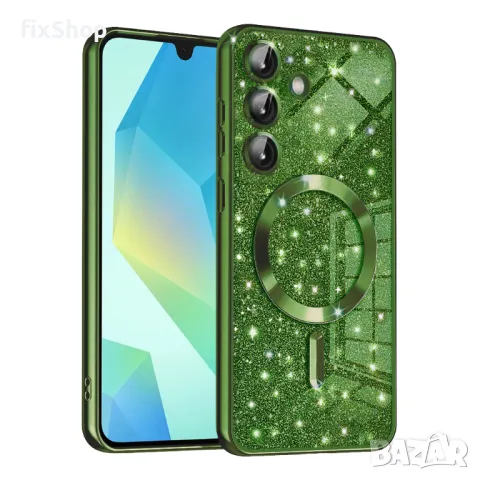 Калъф fixGuard - Luxury Glitter MagSafe - - Samsung Galaxy A16 4G / A16 5G - Deep Green, снимка 1 - Калъфи, кейсове - 48668587