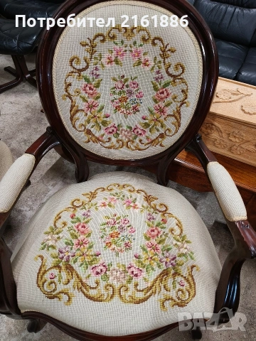 Комплект от две кресла с гобленова дамаска , снимка 6 - Столове - 54140718