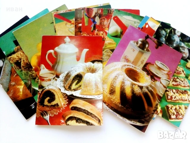 Тестени сладкиши - Рецепти в картички  18бр.- 1973г, снимка 3 - Колекции - 50725395