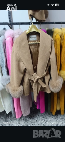 Палто от кашмир с естествен косъм, снимка 4 - Палта, манта - 53839414