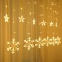 LED Завеса с коледни звезди, снежинки и елени /  Многоцветна светлина / Идеален за осветление на:  п, снимка 1 - Декорация за дома - 45788291