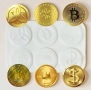 Bitcoin Биткойн Mora coin паричка монета долар корона детелина силиконов молд форма фондан , снимка 2