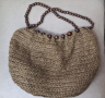 Сламена плажна чанта с цип, подплата и вътрешен джоб, снимка 1 - Чанти - 44966181