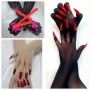 Дълги дамски ръкавици с маникюр , снимка 1
