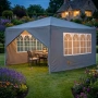 Просторна градинска шатра - стабилна конструкция и водоустойчива рамка, снимка 3
