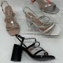 Луксозни черни дамски сандали с бляскави елементи за разкош и стил, снимка 1 - Сандали - 45237850