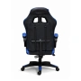 Ергономичен геймърски стол с масажна функция и поставка за крака – черно-син, снимка 2