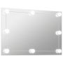 vidaXL Стенно огледало без рамка, с LED лампи, правоъгълно, стъкло(SKU:3078645