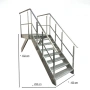 Метално стълбище с площадка 8 стъпала | За монтаж към стена | Поцинковано, снимка 1