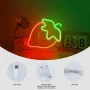 WIOSOUL LED Неонова табела с форма на ягода, 18,5x25 см, батерии или USB, снимка 5