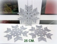 Снежинка в сребро и брокат 25 см., снимка 2