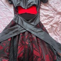 Черно с червено рокля, снимка 2 - Рокли - 45150420