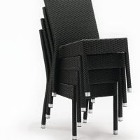 Плетени столове за закрито и открито 860X500X600 мм цвят въглед, снимка 2 - Столове - 45449952