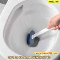 Комплект силиконова и PVC четка за тоалетна с държач и лепяща лепенка - КОД 3857, снимка 9 - Мопове, кофи, четки и метли - 45420327