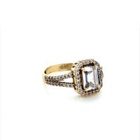 Златен дамски пръстен 2,26гр. размер:54 14кр. проба:585 модел:23574-1, снимка 3 - Пръстени - 45408368