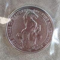 2 oz Сребърна монета, White Horse of Hanover, Queen's Beast 2020, снимка 6 - Нумизматика и бонистика - 45318897