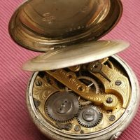 Сребърен джобен часовник, снимка 5 - Антикварни и старинни предмети - 45384160