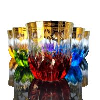 Сервиз от 6 бр.чаши за уиски 999(24к)злато,цветен кристал,емайл+подарък, снимка 3 - Чаши - 45018107