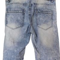 Мъжки къси панталони от деним с кръпки Bruno Leoni, 53x45 см, 36, снимка 2 - Къси панталони - 45497037