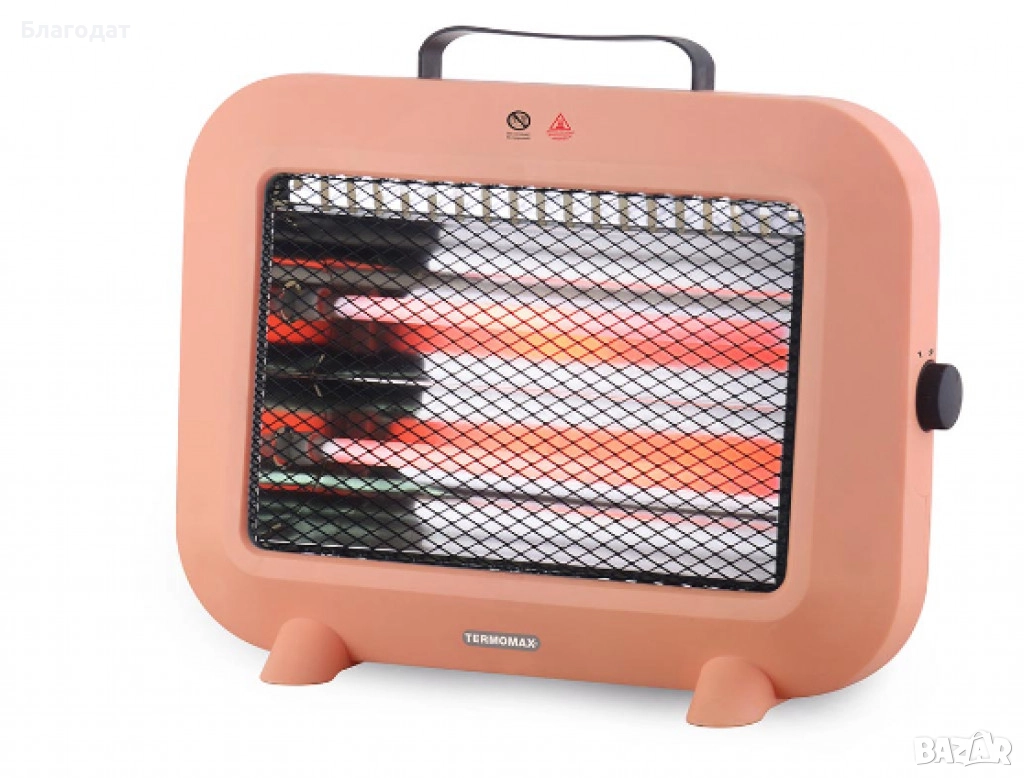 Кварцова печка, 800W, корал/ бял цвят, снимка 1