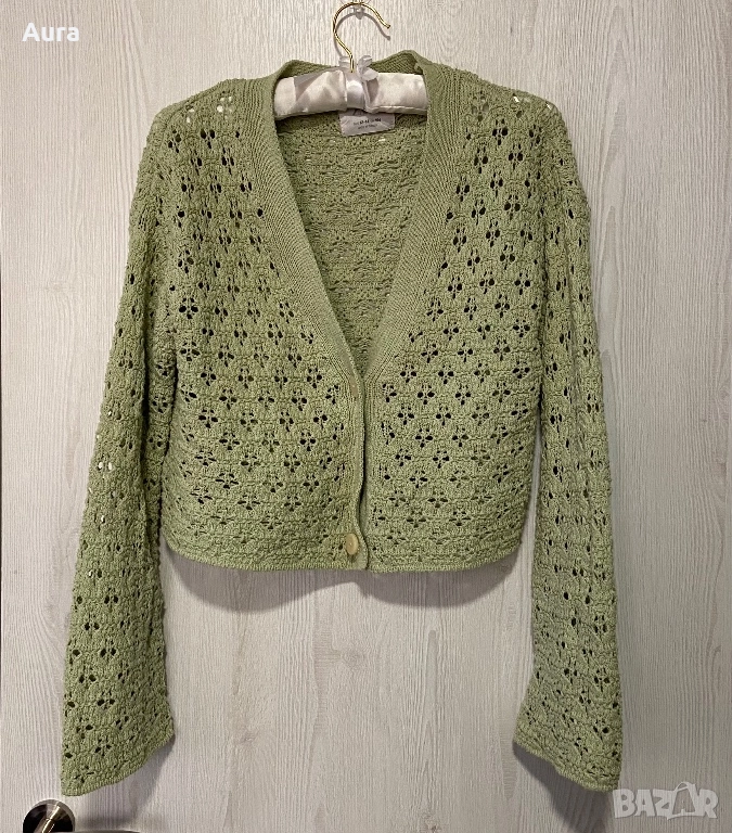 Zara green cardigan, снимка 1