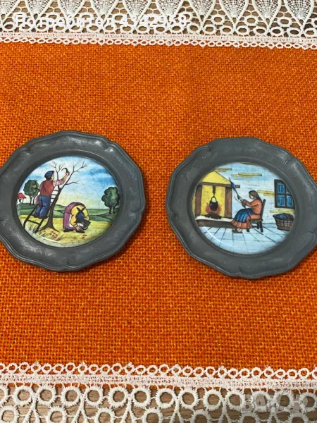 Старини чинийки от калай и сръбро.Германия, снимка 1