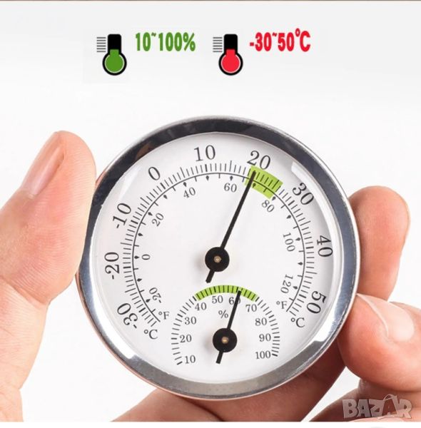 механичен термометър/влагомер, снимка 1