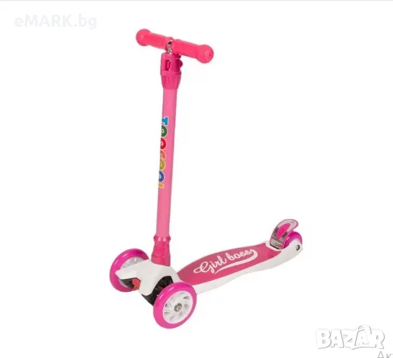 Детска тротинетка за момичета с регулируемо кормило и натоварване до 60 кг., снимка 1