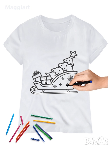 Коледни тениски за оцветяване, снимка 1