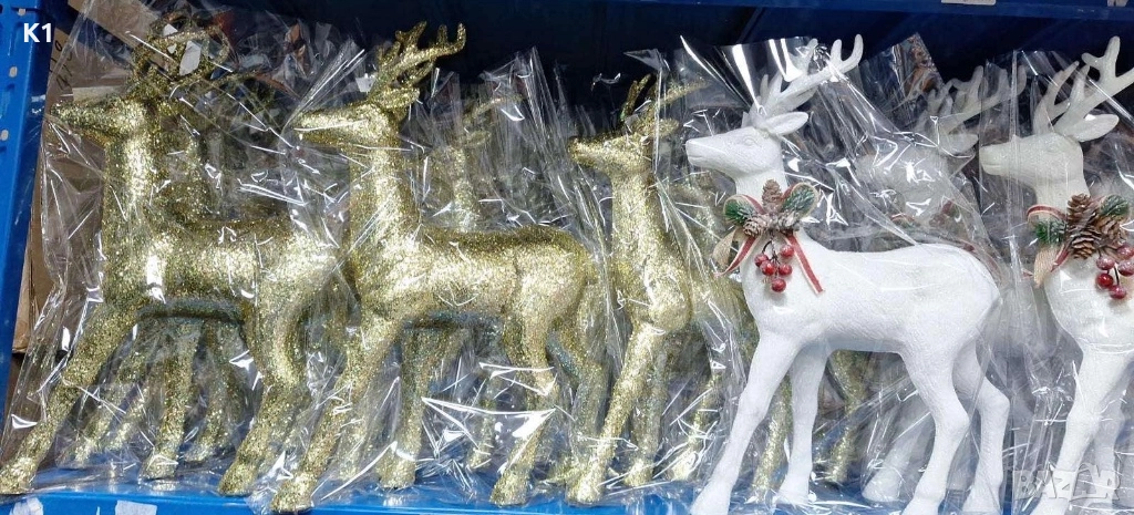 Коледна играчка Елен златен/бял, снимка 1