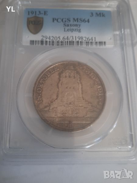 3 Марки 1913-Е, PCGS MS64 ,Саксония, Германска Империя , снимка 1