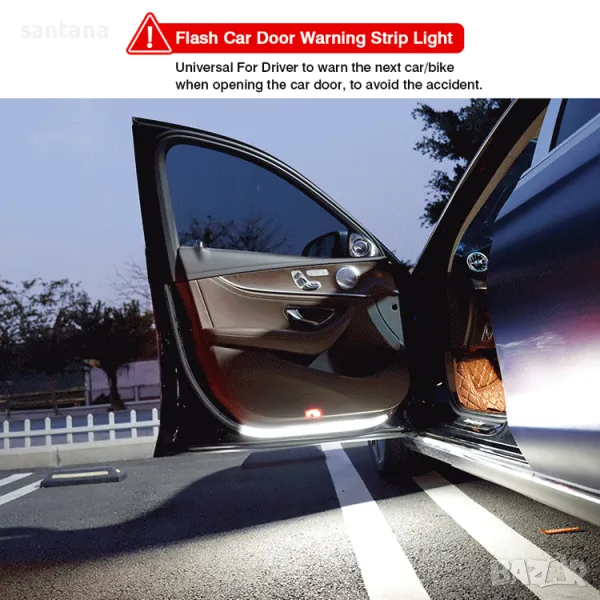 LED ленти за автомобилни врати 2x120см, снимка 1