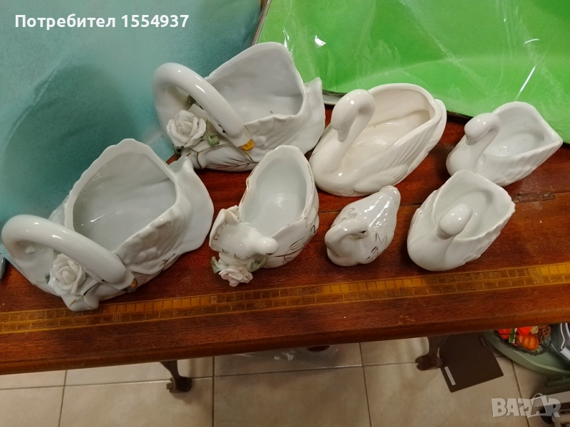 Комплект порцеланови лебеди 7бр, снимка 1
