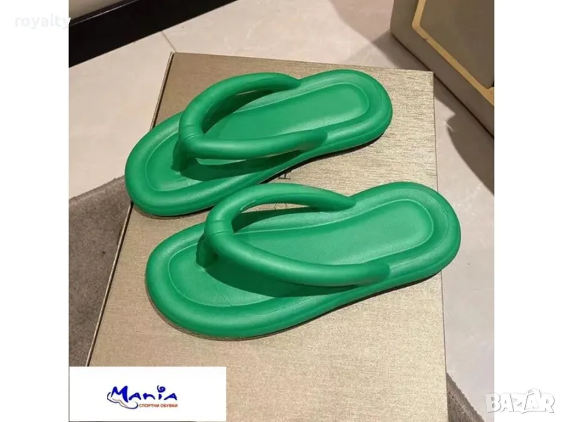 Зелени дамски джапанки , снимка 1
