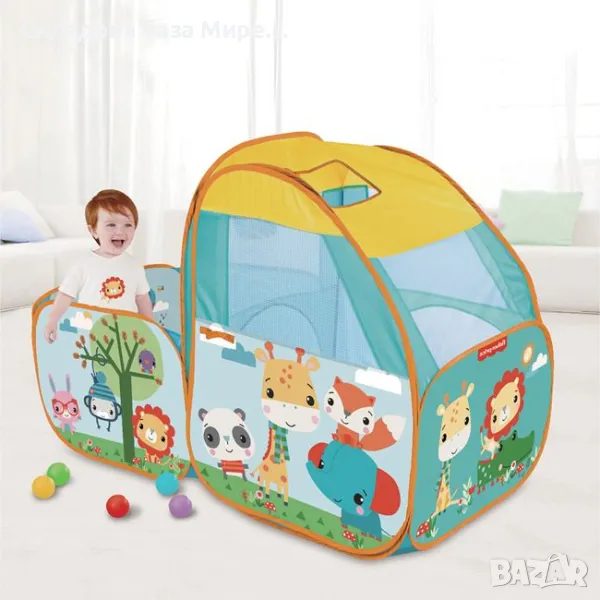 Палатка с детски кът и 25 топки по 5 сантиметра Fisher Price, снимка 1