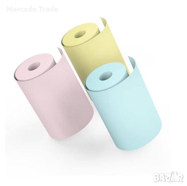 Термохартия за мини принтер Mercado Trade, 3бр., Цветна, снимка 1
