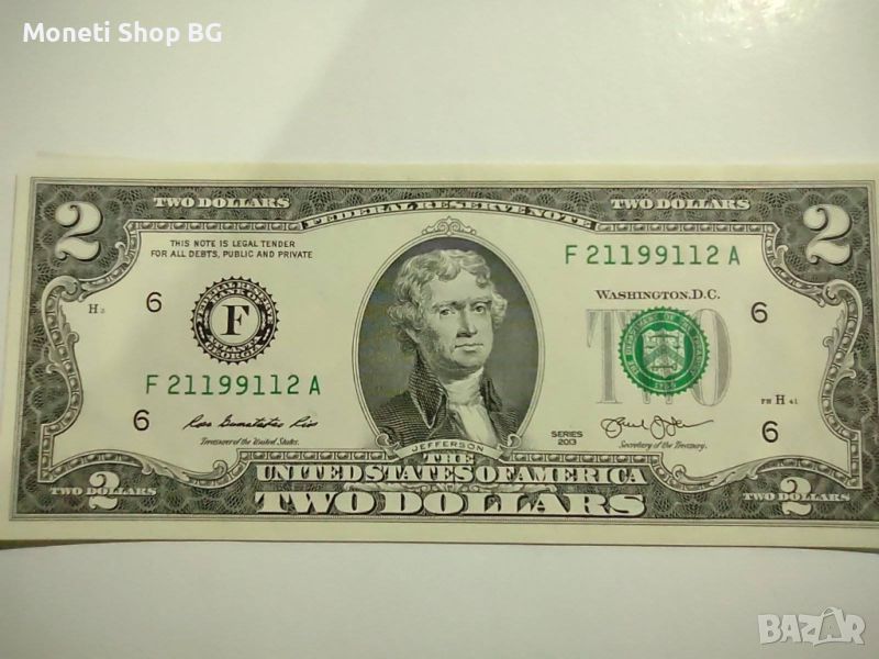 Банкнота от два долара  емисия 2003г., снимка 1