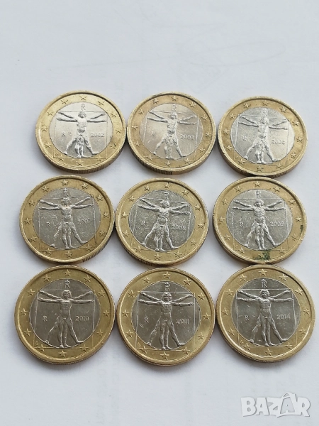 колекция от 1 евро Италия различни години, снимка 1