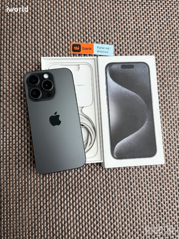 КАТО НОВ❗iPhone 15 Pro Лизинг от 46лв/м / Black Titanium ️128Gb черен, снимка 1