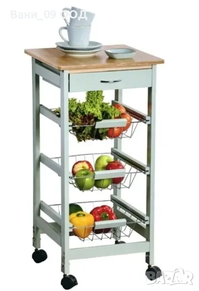 Сервизна количка в ментово зелен цвят , снимка 1