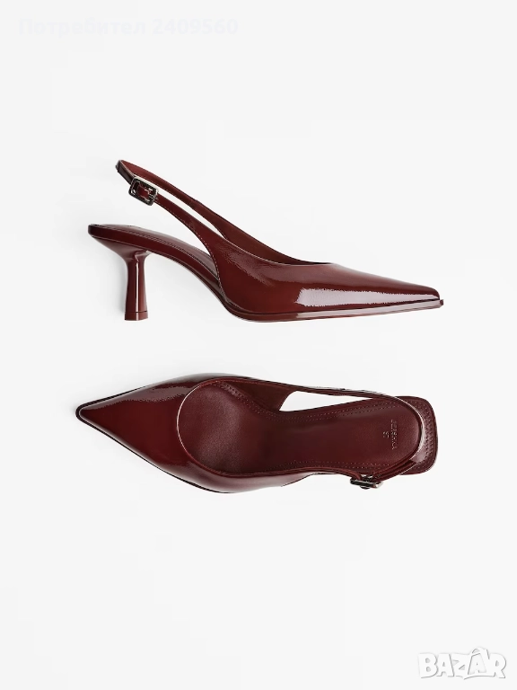 Обувки на ток Bershka бордо, снимка 1