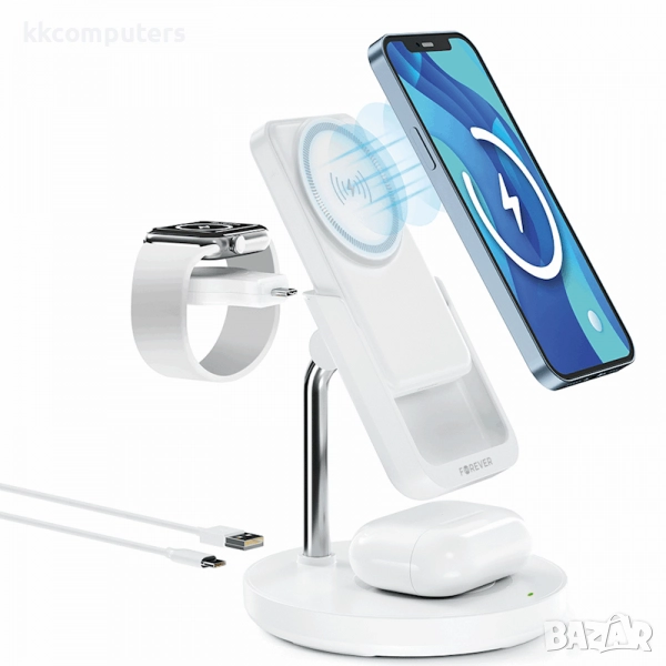 Wireless /безжично/ зарядно 5в1 Forever MACS-100 /Черен/ Баркод : 456521, снимка 1