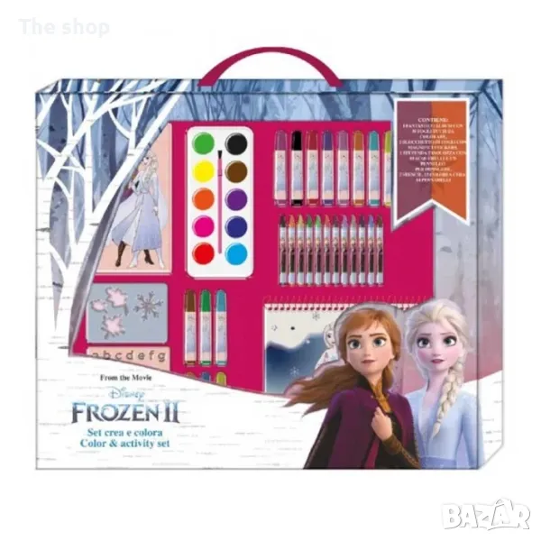 Детско куфарче "Frozen" с аксесоари за рисуване - 35 части (004), снимка 1