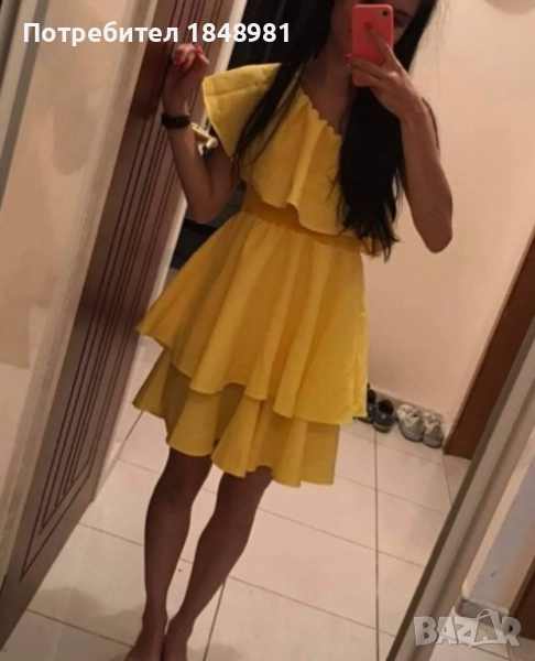 Жълта къса рокля , снимка 1