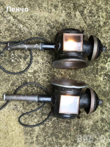 чифт старинни фенери за файтон, снимка 12 - Антикварни и старинни предмети - 34250352