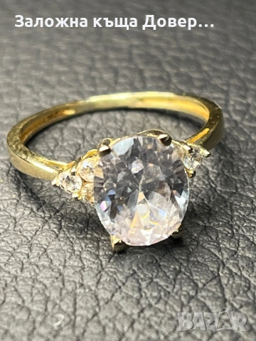 Златен пръстен венчална халка кубичен циркон ЧИСТО НОВ Gold halka venchalna prasten, снимка 7 - Пръстени - 53090710