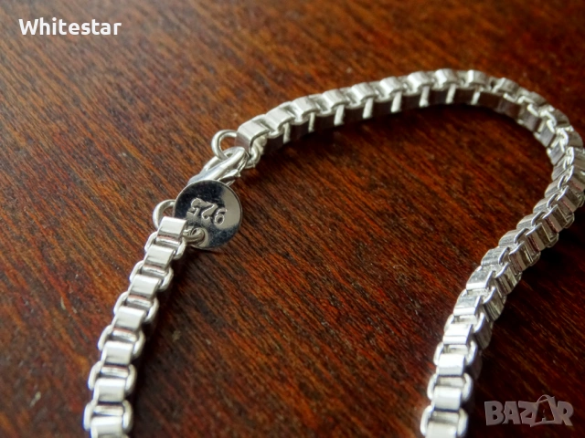 Посребрена мъжка гривна, снимка 3 - Гривни - 53643582