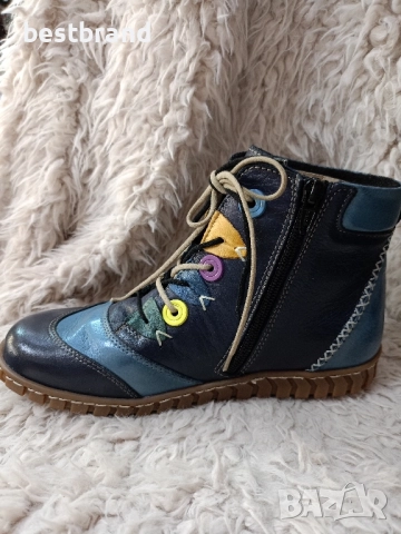 Цветни, ежедневни, дамски боти,от естествена кожа, код 366/145, снимка 11 - Маратонки - 51776224