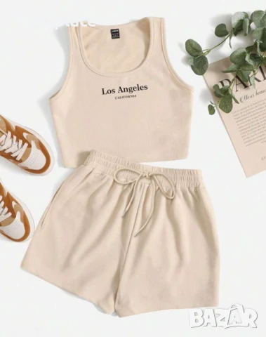 Нов комплект РИПС Los Angeles къси панталонки и потник