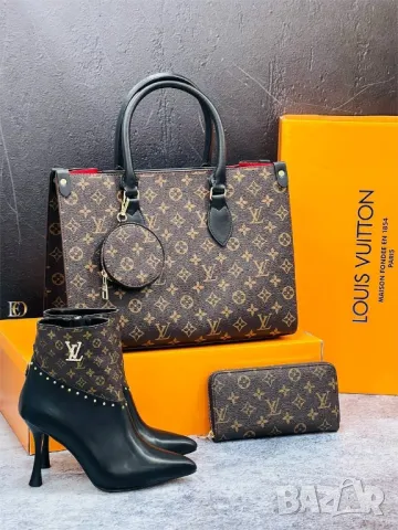 дамски комплект боти, чанта раница и портмоне louis vuitton , снимка 9 - Чанти - 48069752